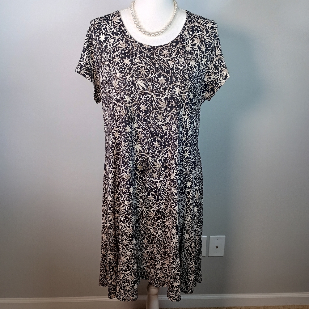 Peruvian Connection XL A-Line Paisley Boho Floral Cottagecore Midi Dress